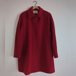Fleurette Loro Piana Wool Coat Red Size 18 Made in USA, Luxury, Minimalist